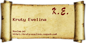 Kruty Evelina névjegykártya